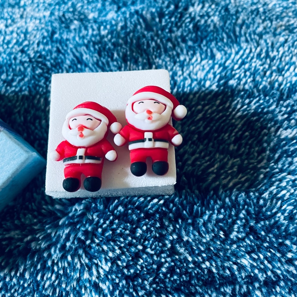 Santa clay earrings
